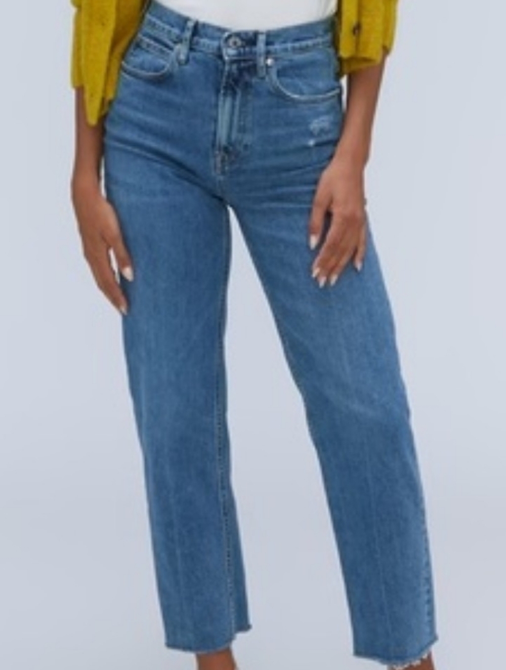 Everlane The Way High Jean Distressed Raw Hem Boho-Coastal 28